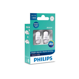 Philips 12V T10 W5W (W2.1x9.5d) LED LP 6000K (2шт) (127916000KX2)