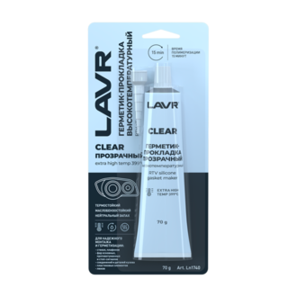 LAVR Герметик-прокладка прозрачный высокотемпературный Clear, 70 г