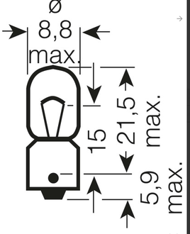 Osram T4W-12V  BA9s (3893)