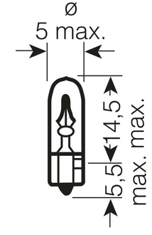 Osram W1.2W-12V  W2*4.6d (2721)