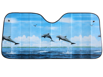 iSky Экран солнцезащитный на лобовое стекло iSky, с рисунком Дельфины, 130x60 см