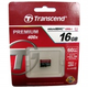 Карта памяти SDHC Transcend 16 Gb (UHS-I, class 10, без адаптера)