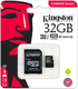 Карта памяти SDHC Kingston 32 GB (класс 10, UHS-I, 80 МБ/с, с адаптером)