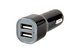 Разветвитель гнезда прикуривателя на 2 гнезда USB (black) 
