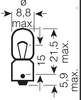 Osram T4W-12V  BA9s (3893)