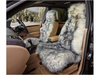 iSky Накидка из натур. овчины на перед. сиденье iSky SHEEPSKIN, длин. мех без подклада, 1 шт,бел.с пепел.